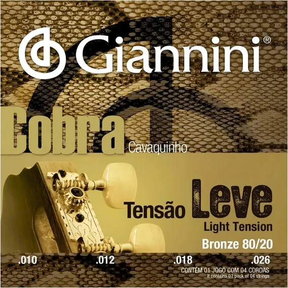 Encordoamento Cavaquinho Giannini Niquel Tensao Leve Foto 1