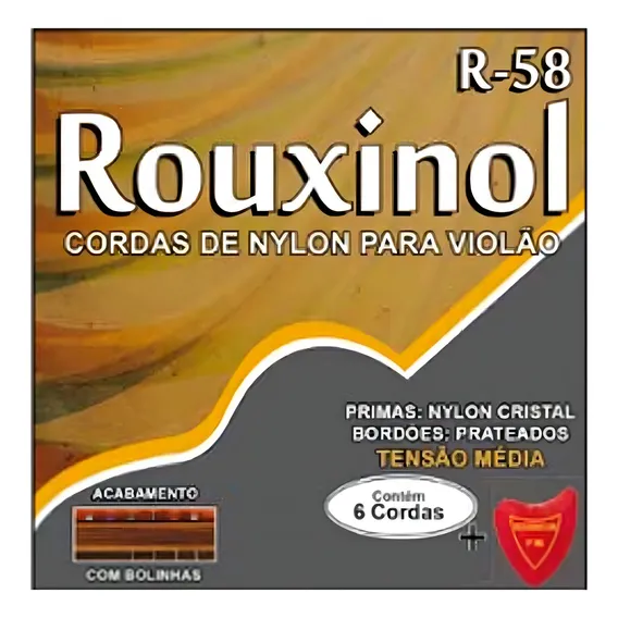 Encordoamento Corda Nylon Violao Rouxinol R58 Acab Bolinhas Foto 1
