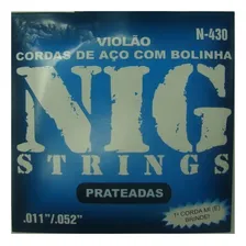 Encordoamento Cordas P/ Violão Aço Prateada 011-052 Nig N430 Foto mini 4