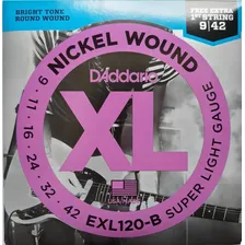Encordoamento Daddario 09 Guitarra Exl120b Exl-120 Exl 120 Foto mini 3