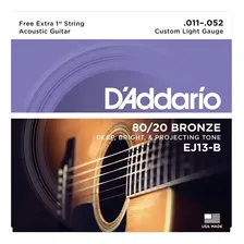 Encordoamento Daddario Violão Aço 0.11 Ej13-b + Mi Extra Foto mini 1