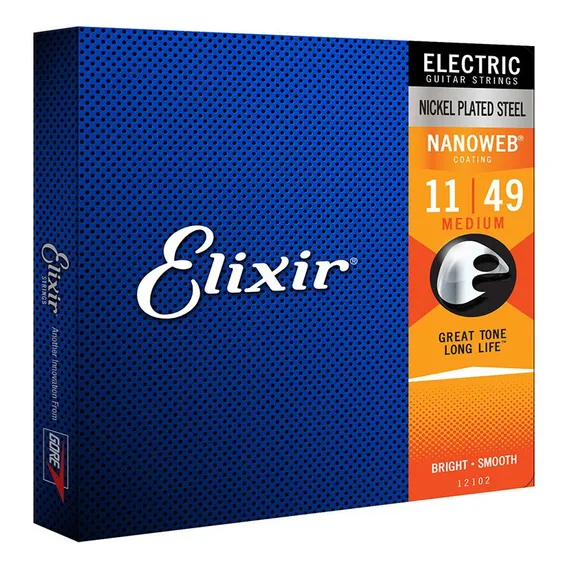 Encordoamento Elixir Corda Guitarra 011 Nanoweb 12102 Foto 1