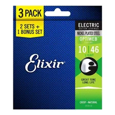 Encordoamento Elixir P/ Guitarra Light Optiweb Pack 3 Sets Foto mini  2