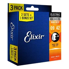 Encordoamento Elixir Pack Com 3 De Guitarra 009 Super Light Foto  mini 1