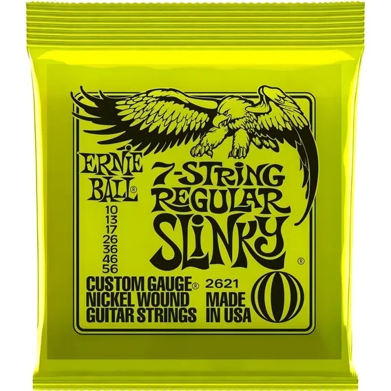 Encordoamento Ernie Ball P/ Guitarra 7 Cordas 010 056 Slinky Foto 1