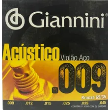Encordoamento Giannini Acústico Violão .009 Bronze Geswal Foto mini 2