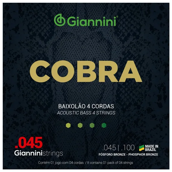 Encordoamento Giannini Baixolão 045 Bronze Geebasf 4 Cordas Foto 1