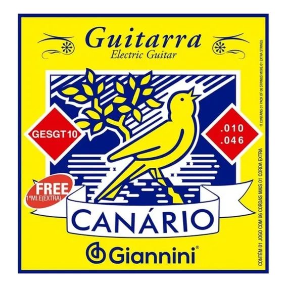 Encordoamento Giannini Canario Guitarra 010 Gesgt10 Foto 1
