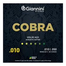 Encordoamento Giannini Cobra 010 P/ Violão Aço Foto mini 1