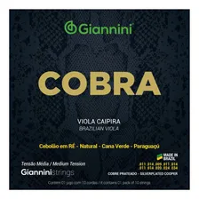 Encordoamento Giannini Cobra Viola Caipira Media Cebolão Re Foto mini 3