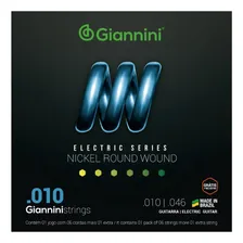 Encordoamento Giannini Guitarra 010 Geegst10 7 Cordas Níquel Foto  mini 1