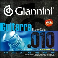 Encordoamento Giannini Guitarra 010 Geegst10 7 Cordas Níquel Foto mini  2