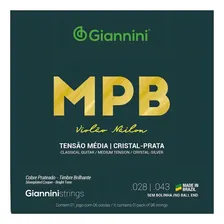 Encordoamento Giannini Mpb Violão Nylon Cristal Prata Genws Foto  mini 1