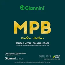 Encordoamento Giannini Mpb Violao Nylon Preto Prata Foto mini 1