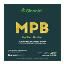 Encordoamento Giannini Mpb Violao Nylon Preto Prata Foto mini 2