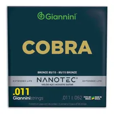 Encordoamento Giannini Nanotec Violão Aço .011 Geeflk Pn Foto mini 1