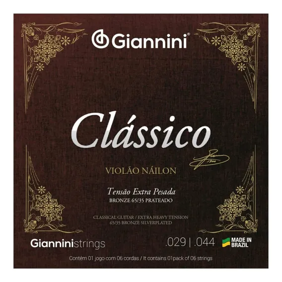 Encordoamento Giannini Nylon Clássico Tensão Extra Pesada Foto 1