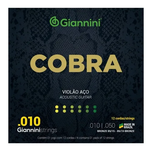 Encordoamento Giannini Violão 12 Cordas Aço 010 + Foto 1