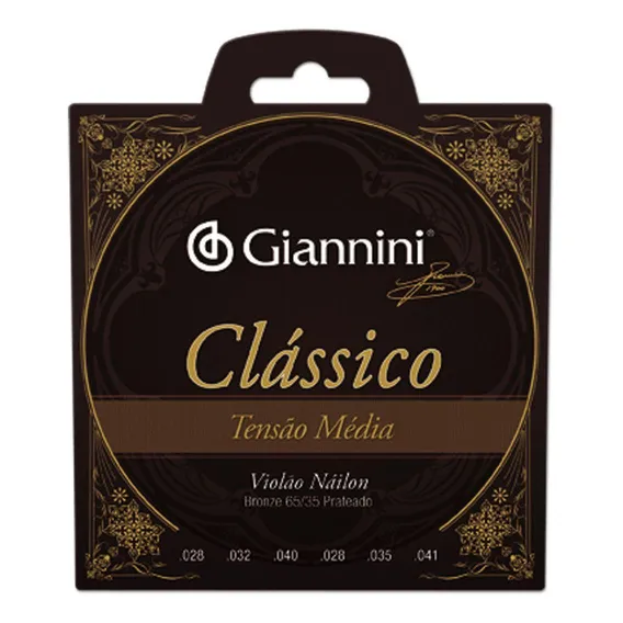 Encordoamento Giannini Violão Nylon Tensão Média Genwpm Foto 1