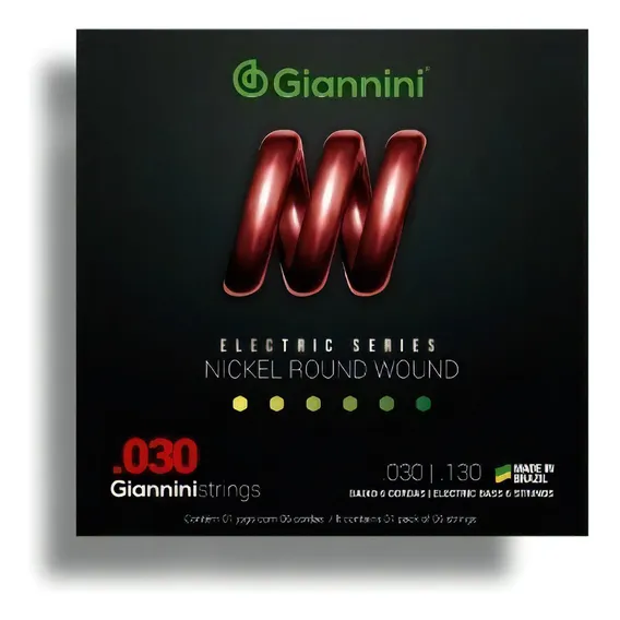 Encordoamento Giannnini Para Baixo 6 Cordas 030 Geebrl Foto 1