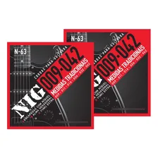 Encordoamento Guitarra Nig N-63 .009 - 042 Kit 2 Jogos Foto mini 1