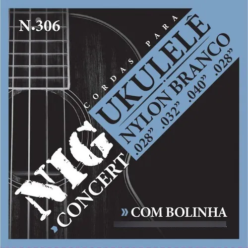 Encordoamento Nig N306 Ukulelê Concert Nylon Branco Foto 1