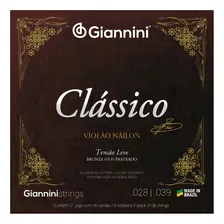 Encordoamento P/violão Giannini Clássico Bronze Leve Genwpl Foto mini  2