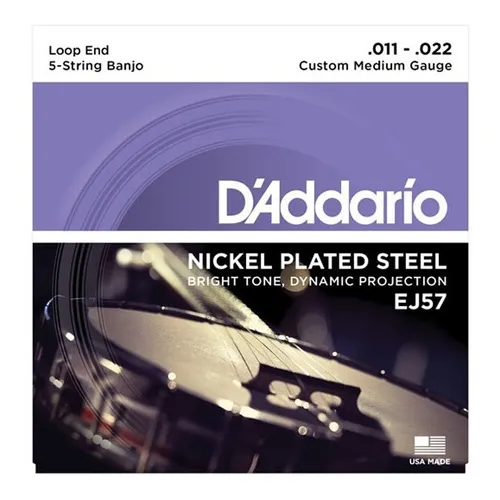 Encordoamento Para Banjo D'addario Ej57 Tensão Média 011 Foto 1
