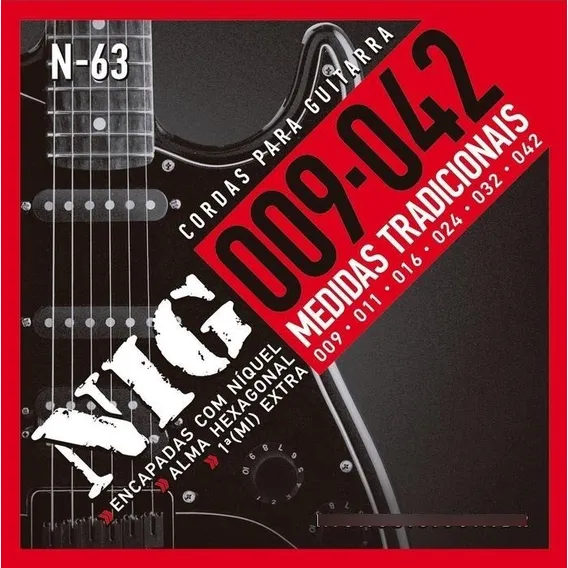 Encordoamento para guitarra elétrica NIG Guitarra N-63 Foto 1