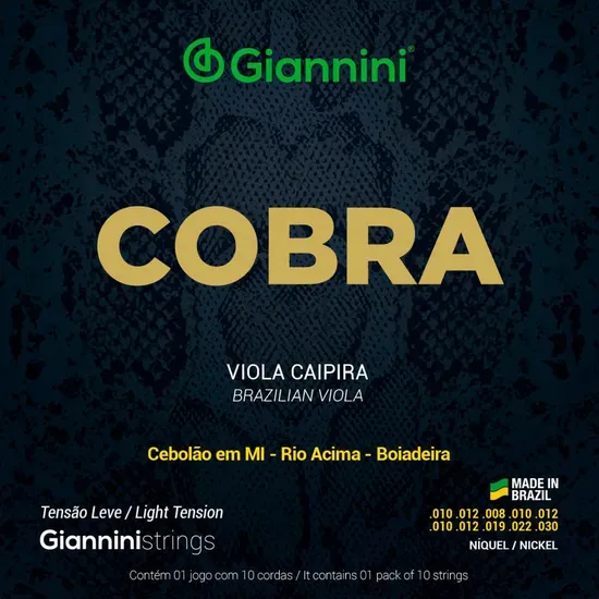 Encordoamento para Viola Giannini Cobra NÃquel GESVNL Leve Foto 1
