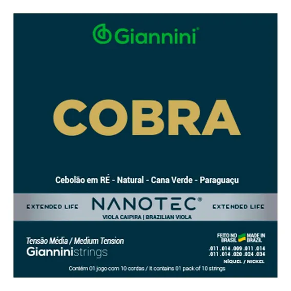 Encordoamento Para Viola Niquel Giannini Média Gesvnm Pn Foto 1