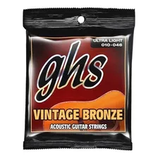 Encordoamento Para Violão Ghs Aço 010 Vintage Bronze Vnul Foto  mini 1