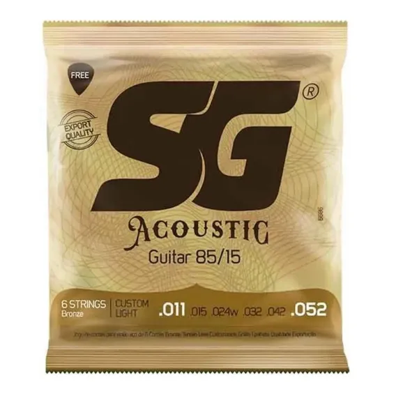 Encordoamento Para Violao Sg 011 Aço Bronze 85 15 + Foto 1