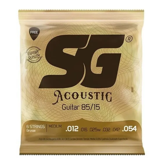 Encordoamento Para Violao Sg 012 Aço Bronze 85 15 6687 Foto 1