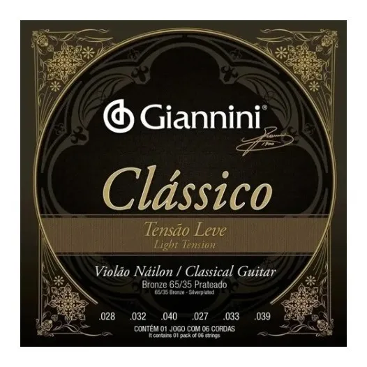 Encordoamento P/violão Giannini Clássico Bronze Leve Genwpl Foto 1
