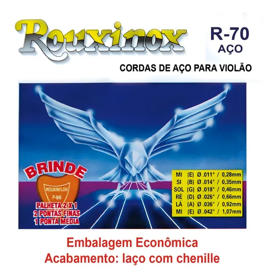 Encordoamento Rouxinol Violao R70 Aço Foto 1
