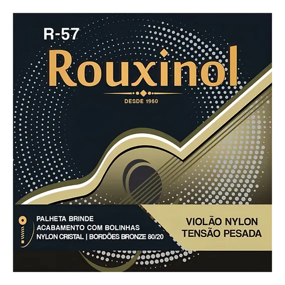 Encordoamento Rouxinol Violão Nylon Bolinha Tensão Alta R57 Foto 1