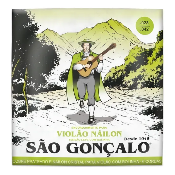 Encordoamento Sao Goncalo Violao Nylon Cristal Tensao Leve Foto 1
