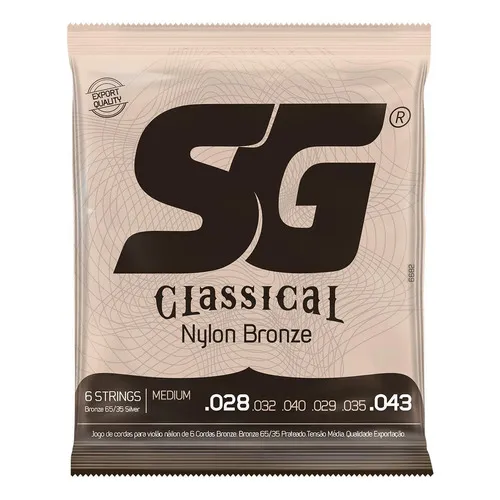 Encordoamento Sg Strings 65/35 Tensão Média Violão Nylon Foto 1