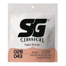 Encordoamento Sg Violão Nylon Bronze Tensão Média Classico Foto  mini 1