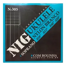 Encordoamento Ukulele Nig Nylon Branco Soprano 4 Cordas Foto mini 1