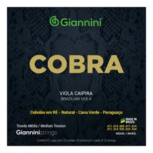 Encordoamento Viola Caipira Giannini Cobra Gesvnm Aço Níckel Foto mini  2