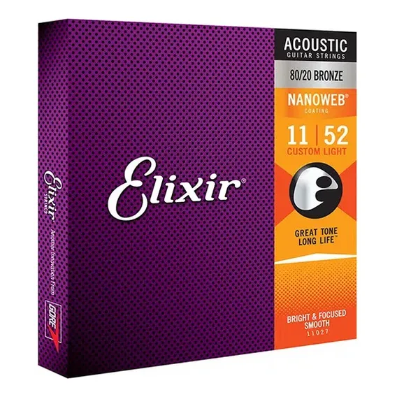 Encordoamento Violao Elixir Aço Nanoweb 011 Foto 1