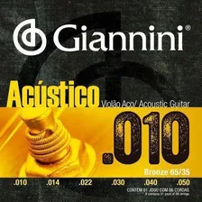 Encordoamento Violao Geswam Serie Acustico Aco 0.10 Giannini Foto  mini 1