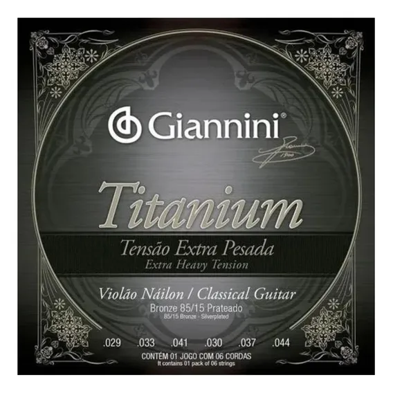 Encordoamento Violão Nylon Giannini Titanium Extra Pesada Foto 1