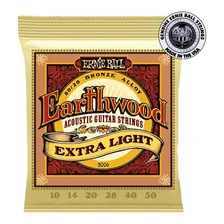 Encordoamento Violão Aço 010 Ernie Ball Earthwood Extra Leve Foto  mini 1