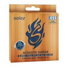 Encordoamento Violão Aço 011 Solez Slatb11 Bronze 85/15 Foto mini  2