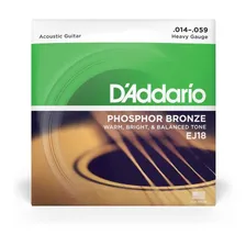Encordoamento Violão Aço .014 D'addario Phosphor Bronze Ej18 Foto mini 1