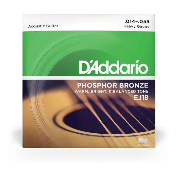 Encordoamento Violão Aço .014 D'addario Phosphor Bronze Ej18 Foto 1