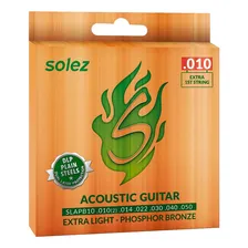 Encordoamento Violão Aço Solez Slapb10 .010 Phosphor Bronze Foto mini 1